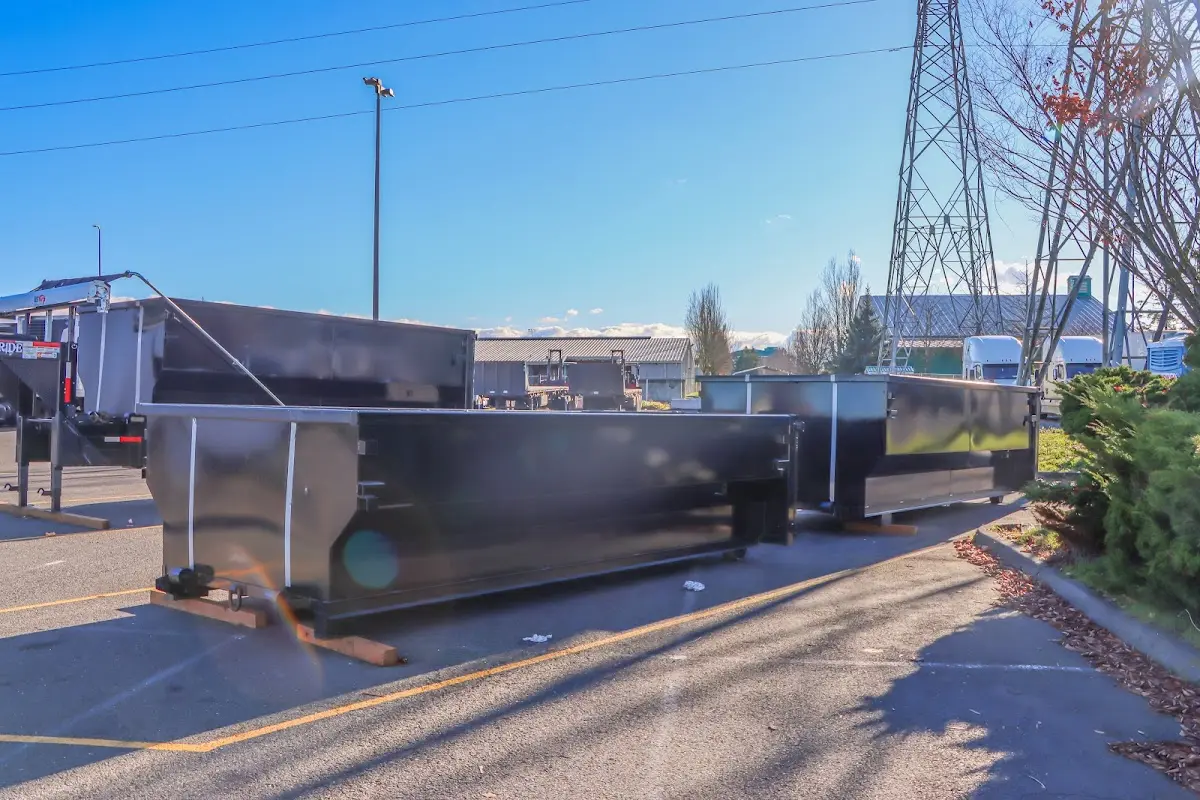 Roll-off dumpster ready for waste disposal at job site for Residential Dumpster Rental in Johnstown